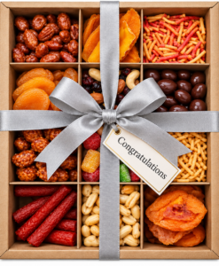 Congratulations Dried fruit and Nuts snack box Silver