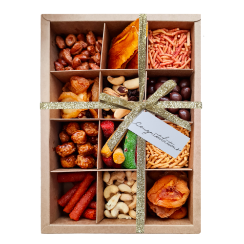 Congratulations Dried fruit and Nuts snack box Gold