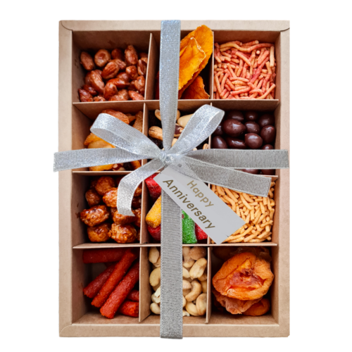 Happy Anniversary Dried fruit and Nuts snack box Silver