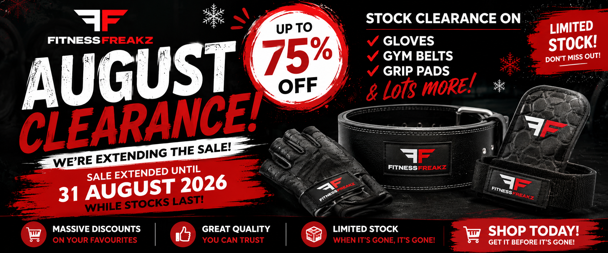 August Clearance banner