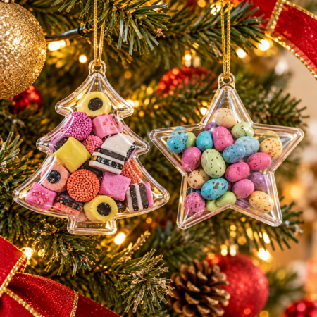Christmas Tree or Star Decorations filled with sweets - Image 3