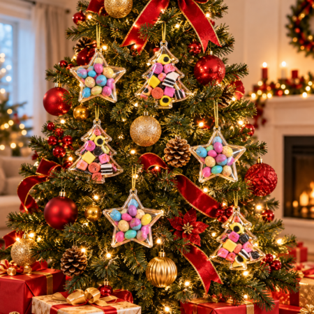Christmas Tree or Star Decorations filled with sweets - Image 2